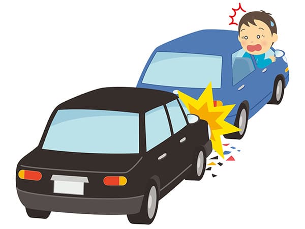 後ろから車を追突されたイラスト